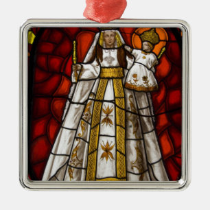 Ecuador, Quito. Statue of the winged Virgin 2 Metal Tree Decoration