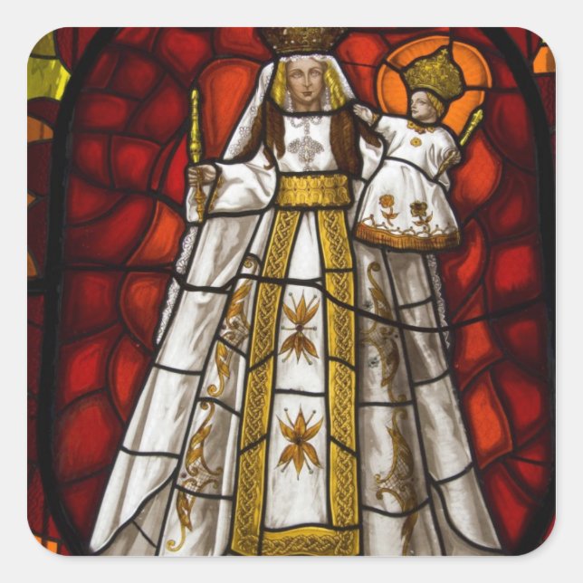 Ecuador, Quito. Statue of the winged Virgin 2 Square Sticker (Front)