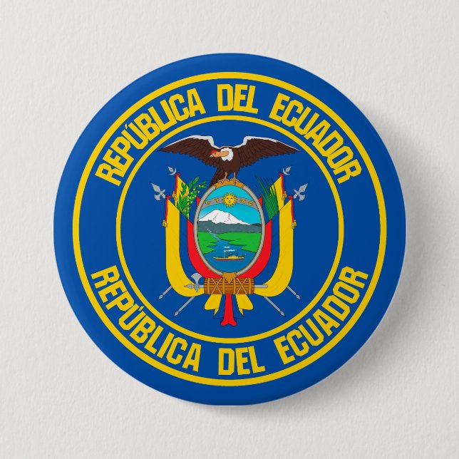 Ecuador Round Emblem 7.5 Cm Round Badge (Front)