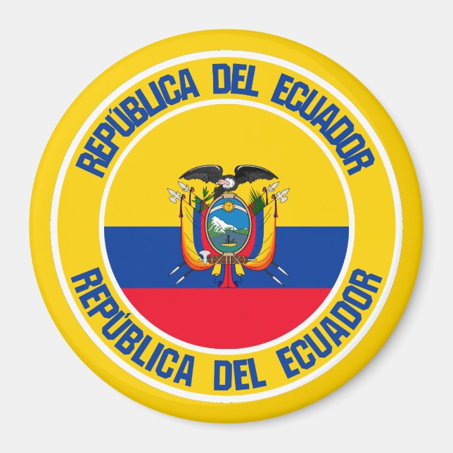 Ecuador Round Emblem Magnet (Front)
