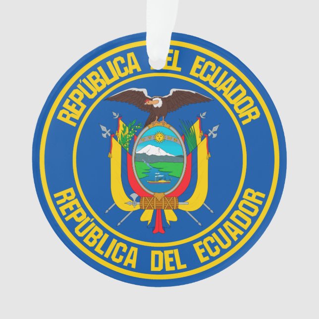 Ecuador Round Emblem Ornament (Front)