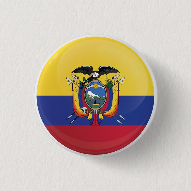 Ecuador  Round Icon Flag  3 Cm Round Badge (Front)