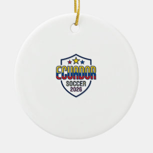 Ecuador Soccer 2026 Soccer Bold Country Typography Ceramic Tree Decoration