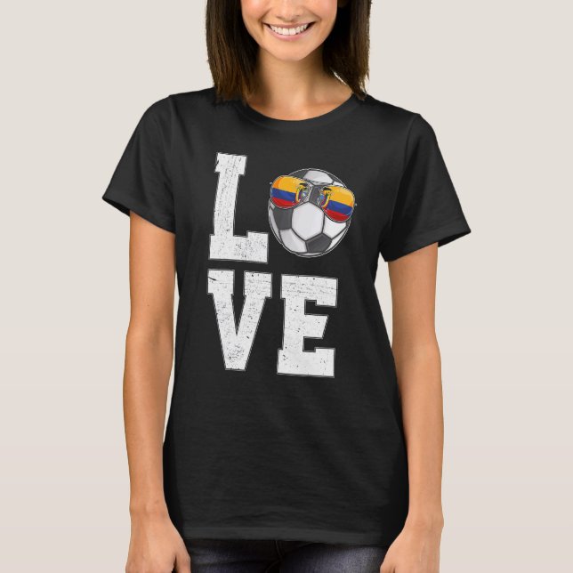 Ecuador Soccer Love Ecuadorian Fan Flag T-Shirt (Front)