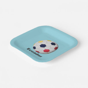 Ecuador Soccer Paper Plate