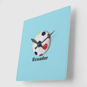 Ecuador Soccer Square Wall Clock