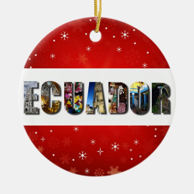 Ecuador South America Travel Photos Christmas Ceramic Tree Decoration (Front)