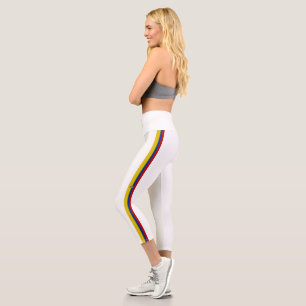 Ecuador stripes flag capri leggings
