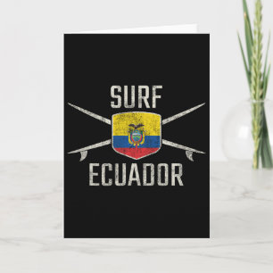 Ecuador Surfing Tee Travel Vintage Surf Ecuadorian Card