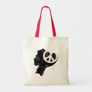 Ecuador Trendy Peace Sign with Ecuadorian map Tote Bag