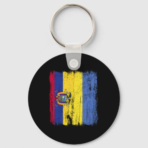 Ecuador Ukraine Half Flag Ecuadorian Ukrainian Her Key Ring