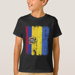 Ecuador Ukraine Half Flag Ecuadorian Ukrainian Her T-Shirt