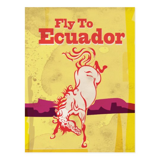 Ecuador Vintage Travel Poster Postcard
