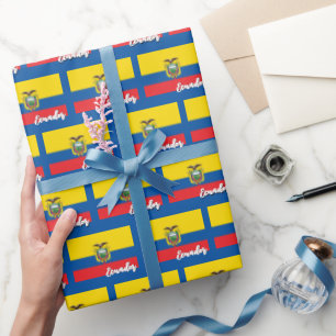 Ecuador Wrapping Paper, Blue, Ecuador Flag Wrapping Paper