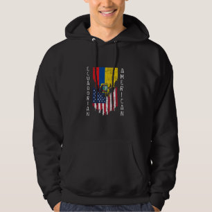Ecuadorian American Flags Ripped Torn Ecuador Hoodie