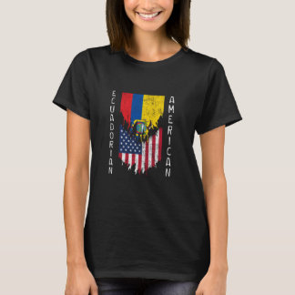 Ecuadorian American Flags Ripped Torn Ecuador T-Shirt