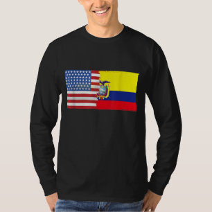 Ecuadorian American Half Ecuador Half America Flag T-Shirt