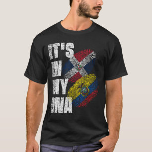 Ecuadorian And Dominican Mix DNA Flag Heritage  T-Shirt