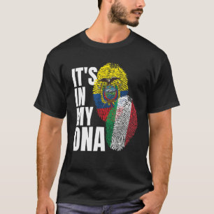 Ecuadorian And Italian Mix DNA Flag Heritage T-Shirt