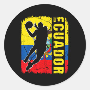 Ecuadorian Basketball Player Ecuador Flag Basketba Classic Round Sticker
