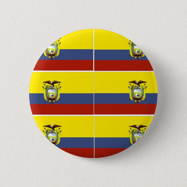 ecuadorian flag 6 cm round badge (Front)