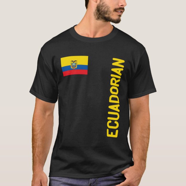 Ecuadorian Flag And Ecuador Roots T-Shirt (Front)