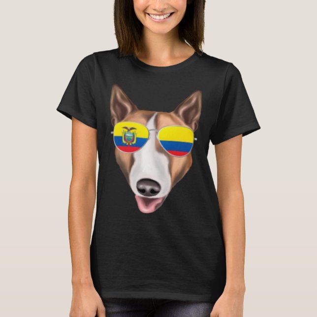 Ecuadorian Flag Bull Terrier Dog Ecuador Pocket T-Shirt (Front)