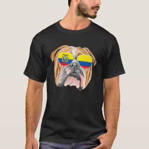 Ecuadorian Flag Bulldog Dog Ecuador Pocket T-Shirt