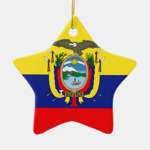 Ecuadorian Flag Ceramic Tree Decoration