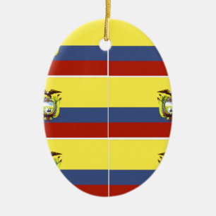 ecuadorian flag ceramic tree decoration