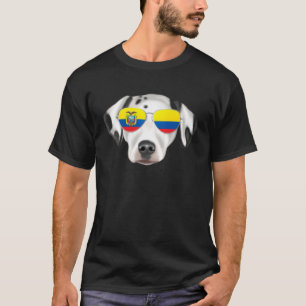 Ecuadorian Flag Dalmatian Dog Ecuador Pocket T-Shirt
