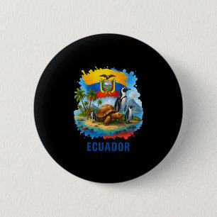 Ecuadorian Flag Ecuador Galapagos Islands Vacation 6 Cm Round Badge