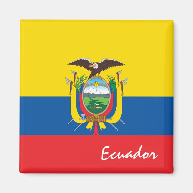 Ecuadorian flag & Ecuador holiday/sports fans Magnet (Front)
