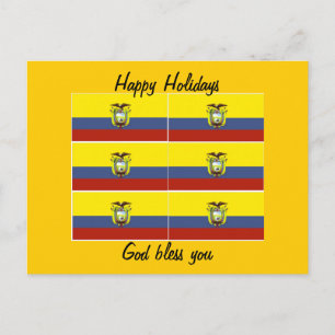 ecuadorian flag holiday postcard