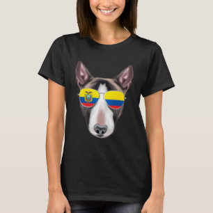 Ecuadorian Flag Miniature Bull Terrier Dog Ecuador T-Shirt