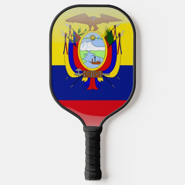 Ecuadorian flag pickleball paddle (Front)