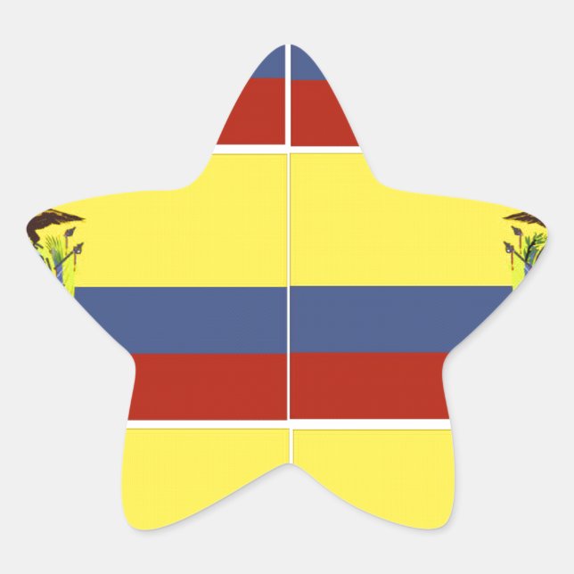 ecuadorian flag star sticker (Front)