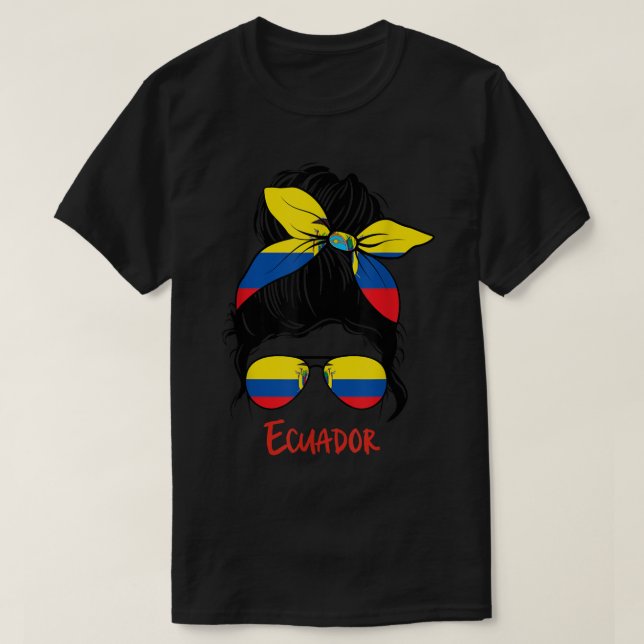 Ecuadorian Girl Ecuador girl Chica Ecuatoriana fla T-Shirt (Design Front)