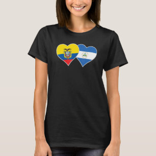 Ecuadorian Nicaraguan Flag Heart Ecuador Nicaragua T-Shirt