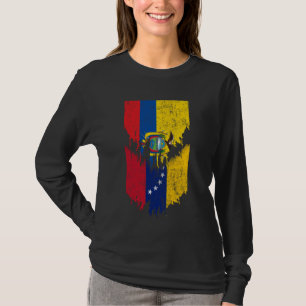 Ecuadorian Venezuelan Flags Ripped Torn Ecuador Ve T-Shirt