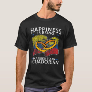Ecuadorian Wedding Ecuador Marriage Married Flag T-Shirt