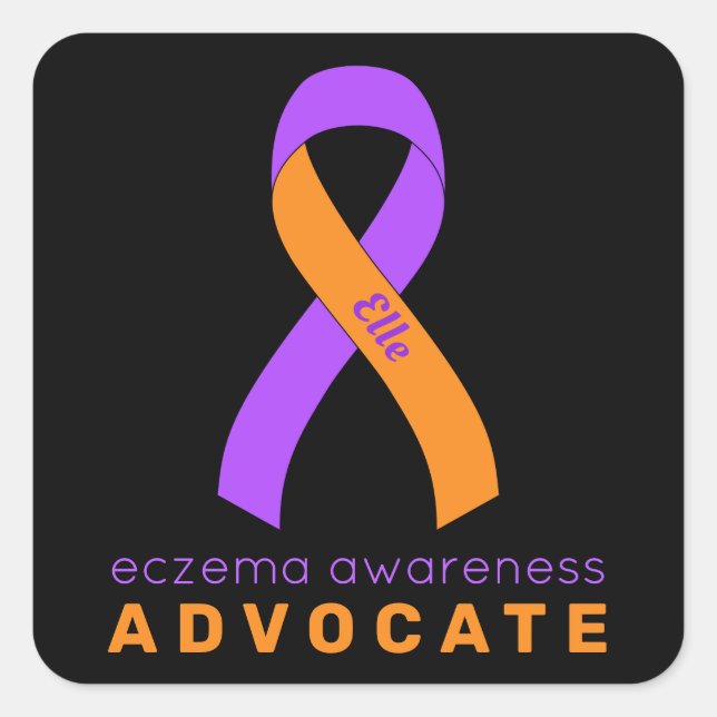 Eczema Advocate Black Square Sticker (Front)