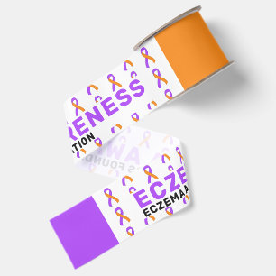 Eczema Awareness Pattern Ribbon Grosgrain Ribbon