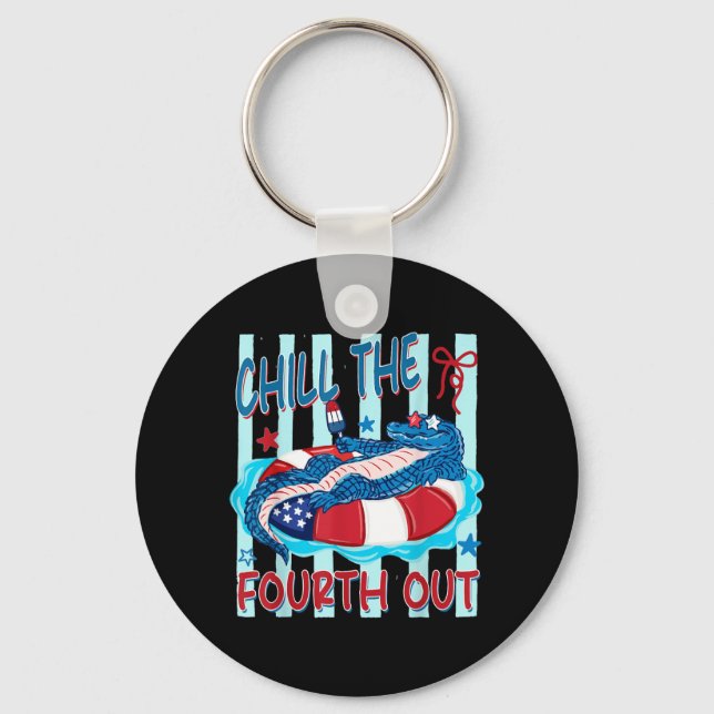 Ed Chill The Fourth Out Crocodile Gator 4th Of Key Ring (Front)