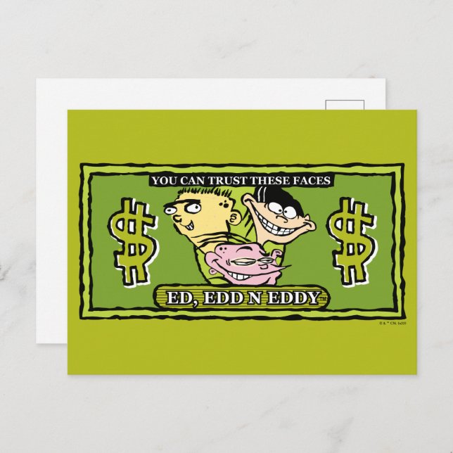 Ed, Edd, n Eddy Dollar Bill Postcard (Front/Back)