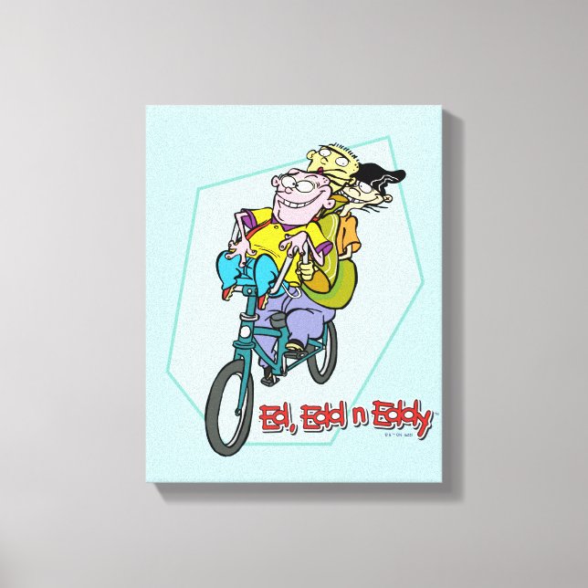 Ed, Edd, n Eddy on a Bike Canvas Print (Front)