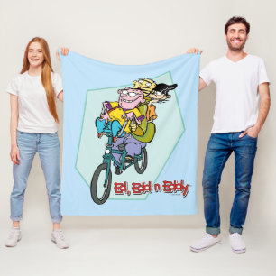 Ed, Edd, n Eddy on a Bike Fleece Blanket