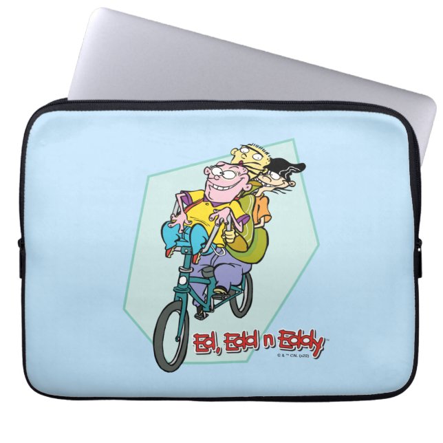Ed, Edd, n Eddy on a Bike Laptop Sleeve (Front)