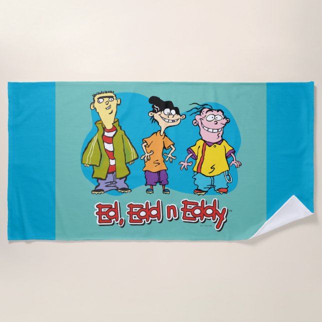 Ed, Edd, n Eddy Smiling Beach Towel (Front)