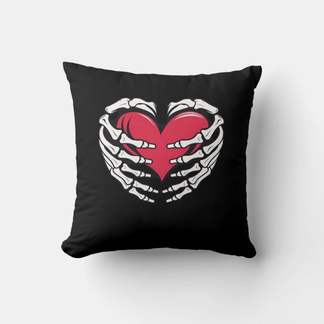 Ed Heart In Skeletal Hands Classic Cushion (Front)